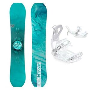 Raven PRO Marble Carbon Mint dámský snowboard + Raven Fastec FT360 white vázání - 153 cm + M (EU 39-42) obraz