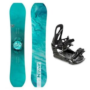 Raven PRO Marble Carbon Mint dámský snowboard + Raven S230 Black vázání - 153 cm + vázání M/L (EU 41-47) obraz