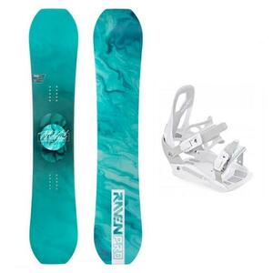 Raven PRO Marble Carbon Mint dámský snowboard + Raven S230 White vázání - 153 cm + vázání S/M (EU 37-42) obraz