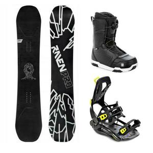 Raven PRO OpenMind snowboard + Raven RAGE Fastec FT360 black/lime vázání + Raven Flush MOZ boty - 145 cm + XL (EU 43-46) obraz