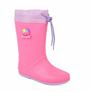 Dívčí holínky COQUI-Rainy Collar light fuchsia/light lila flash obraz