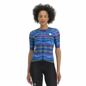 Dámský cyklistický dres s krátkým rukávem SPORTFUL-Glitch w bomber jersey, multicolor blue obraz