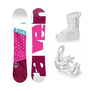 Raven Style Pink snowboard + Raven S230 White vázání + Raven Pearl white boty - 150 cm + vázání S/M (EU 37-42) obraz