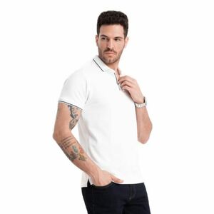 Pánské tričko s krátkým rukávem s V-výstřihem OMBRE-T-shirt OM-POSS-0110 V-1 white obraz