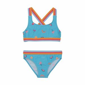 Dívčí plavky COLOR KIDS-Bikini W. Contrast Straps, AOP-7452-River Blue obraz