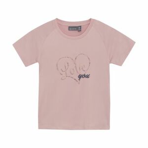 Dívčí tričko s krátkým rukávem COLOR KIDS-Girls T-shirt W. Print -S/S-5077-Coral Blush obraz