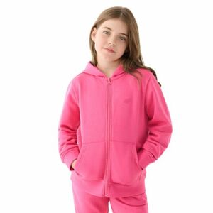 Dívčí mikina se zipem 4F JUNIOR-SWEATSHIRT-JWMM00TSWSF1315-55S-HOT PINK obraz
