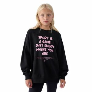 Dívčí mikina 4F JUNIOR-SWEATSHIRT-JWAW24TSWSF1214-20S-DEEP BLACK obraz