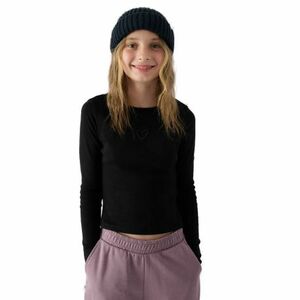 Dívčí tričko s dlouhým rukávem 4F JUNIOR-LONGSLEEVE-JWAW24TLONF292-20S-DEEP BLACK obraz