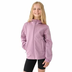 Dívčí turistická softshellová bunda 4F JUNIOR-SOFTSHELL JACKET-JWAW24TSOFF261-54S-PINK obraz