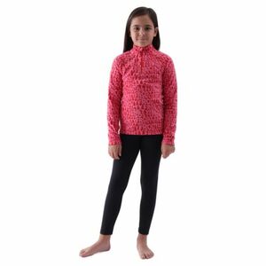 Dívčí lyžařská flísová mikina 4F JUNIOR-FLEECE UNDERWEAR-JWAW24UFLEF051-62A-RED ALLOVER obraz