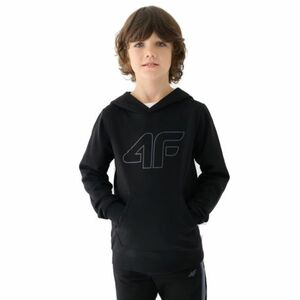 Chlapecká mikina s kapucí 4F JUNIOR-SWEATSHIRT-JWMM00TSWSM1292-21S-BLACK obraz