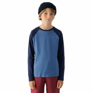 Chlapecké tričko s dlouhým rukávem 4F JUNIOR-LONGSLEEVE-JWAW24TLONM293-32S-DENIM obraz
