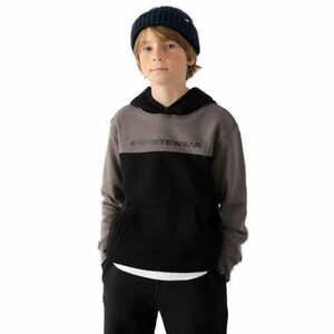 Chlapecká mikina s kapucí 4F JUNIOR-SWEATSHIRT-JWAW24TSWSM1222-20S-DEEP BLACK obraz