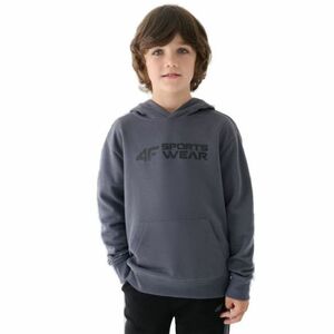 Chlapecká mikina s kapucí 4F JUNIOR-SWEATSHIRT-JWAW24TSWSM1223-20S-DEEP BLACK obraz
