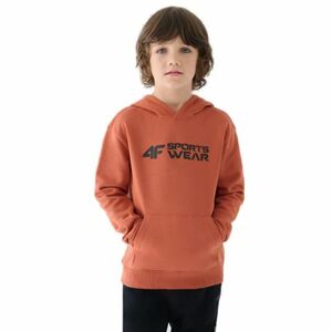 Chlapecká mikina s kapucí 4F JUNIOR-SWEATSHIRT-JWAW24TSWSM1223-64S-SALMON CORAL obraz