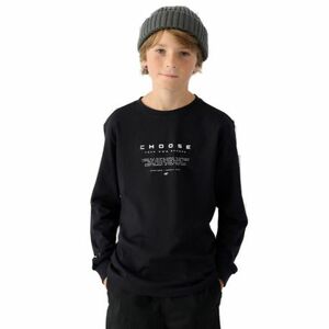 Chlapecké tričko s dlouhým rukávem 4F JUNIOR-LONGSLEEVE-JWAW24TLONM294-20S-DEEP BLACK obraz