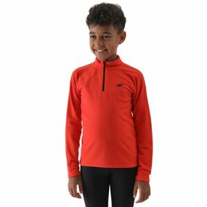 Chlapecká lyžařská flísová mikina 4F JUNIOR-FLEECE UNDERWEAR-JWAW24UFLEM050-62S-RED obraz