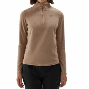 Dámská lyžařská flísová mikina 4F-FLEECE UNDERWEAR-WAW24UFLEF048-82S-LIGHT BROWN obraz