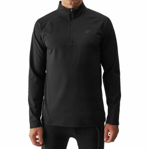 Pánská zateplená lyžařská mikina s 1/2 zipem 4F-BRUSHED UNDERWEAR-WAW24UBRUM076-20S-DEEP BLACK obraz