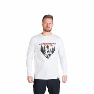 Pánské turistické triko s dlouhým rukávem NORTHFINDER-CLAIR-377white obraz