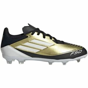 Chlapecké fotbalové kopačky outdoorové ADIDAS-F50 League Messi Jr FG gold met/cloud white/core black obraz
