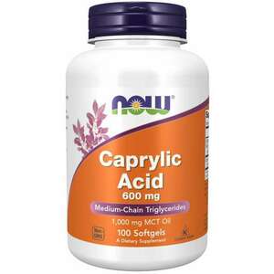 Now Foods Caprylic Acid kyselina kaprylová 600 mg 100 kapslí obraz