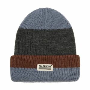 Dětská zimní čepice COLOR KIDS-Beanie W. Wool & Contrast-7842-Stormy Weather obraz