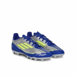 Chlapecké fotbalové kopačky outdoorové ADIDAS-F50 Club Messi K FG silver metallic/solar yellow/lucid blue obraz