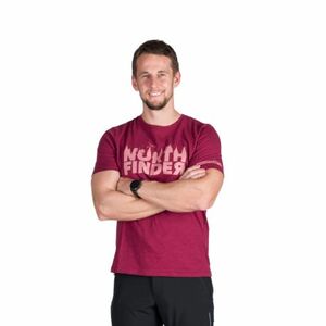 Pánské turistické triko s krátkým rukávem NORTHFINDER-JOSEF-307darkred obraz