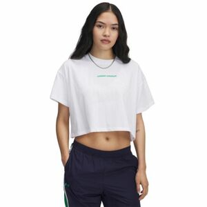 Dámské triko s krátkým rukávem UNDER ARMOUR-UA W VARSITY MIX HW SS CROP-WHT obraz