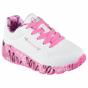 Dívčí rekreační obuv SKECHERS-Uno Lite Lovely Luv white/hot pink obraz