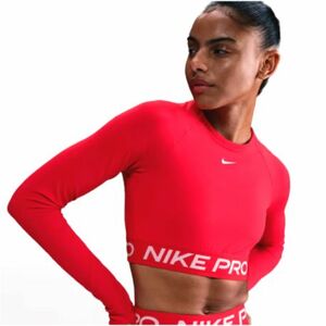 Dámské tréninkové triko s dlouhým rukávem NIKE PRO-PRO DF 365 CROP LS-657-Red obraz