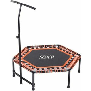 Sedco Trampolína fitness s madlem HEXAGON 122 cm - Oranžová obraz