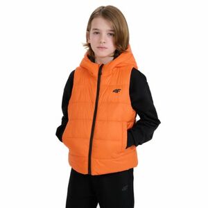 Chlapecká vesta s kapucí 4F JUNIOR-VEST JACKET-JWSS25TVJAM169-70S-ORANGE obraz