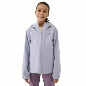Dívčí tréninková softshellová bunda s kapucí 4F JUNIOR-SOFTSHELL JACKET-JWSS25TSOFF305-27S-GREY obraz