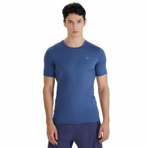 Pánské běžecké triko s krátkým rukávem 4F-TSHIRT FNK-WSS25TFTSM1263-32S-DENIM obraz