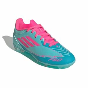 Chlapecké fotbalové kopačky outdoorové ADIDAS-F50 League Messi Jr FG/MG flash aqua/lucid pink/lucid cyan obraz
