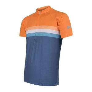 Sensor Cyklo Summer Stripe modro/oranžový pánský dres krátký rukáv - S obraz
