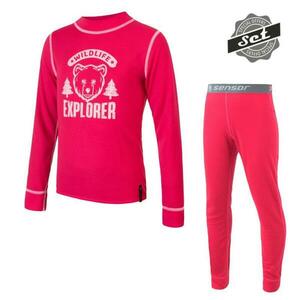 Sensor Double Face Set Wild dětský triko dl.rukáv + spodky magenta - 100 obraz