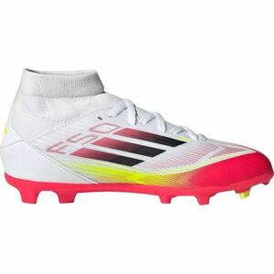 Chlapecké fotbalové kopačky outdoorové ADIDAS-F50 League Mid Jr FG/MG cloud white/core black/solar yellow obraz