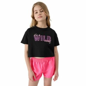 Dívčí tričko s krátkým rukávem 4F JUNIOR-TSHIRT-JWSS24TTSHF1144-20S-DEEP BLACK obraz