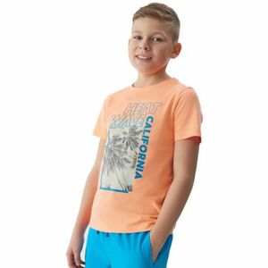 Chlapecké tričko s krátkým rukávem 4F JUNIOR-TSHIRT-JWSS24TTSHM1137-70N-ORANGE NEON obraz