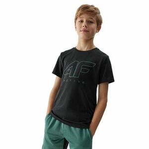 Chlapecké tréninkové tričko s krátkým rukávem 4F JUNIOR-TSHIRT FNK-4FJWSS24TFTSM691-20S-DEEP BLACK obraz