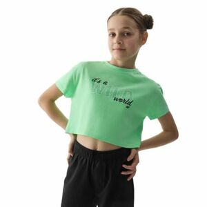 Dívčí tričko s krátkým rukávem 4F JUNIOR-TSHIRT-4FJWSS24TTSHF1144-42N-LIGHT GREEN NEON obraz