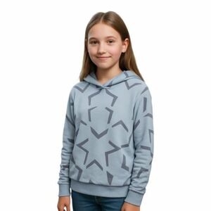 Dívčí mikina s kapucí 4F JUNIOR-SWEATSHIRT F1937-4FJWAW25TSWSF1937-34A-LIGHT BLUE ALLOVER obraz