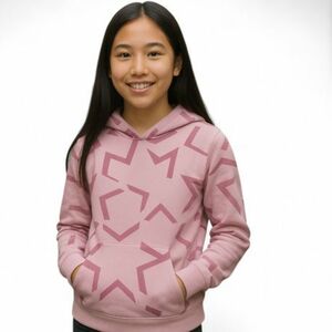 Dívčí mikina s kapucí 4F JUNIOR-SWEATSHIRT F1937-4FJWAW25TSWSF1937-56A-LIGHT PINK ALLOVER obraz