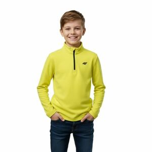 Chlapecká zateplená lyžařská mikina s 1/2 zipem 4F JUNIOR-BRUSHED UNDERWEAR U106-4FJWAW25UBRUU106-71S-YELLOW obraz