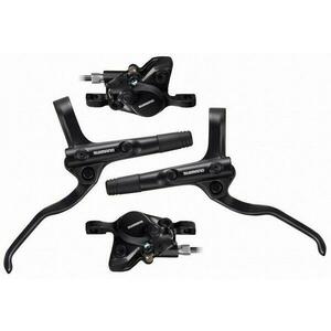 Shimano brzda kotoučová MT201 černá, přední + zadní komplet bez kotoučů, černé hadice, v krabičce obraz