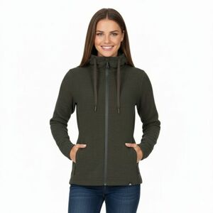 Dámská zateplená turistická mikina se zipem NORTHFINDER-BRIANNE-300darkgreen obraz